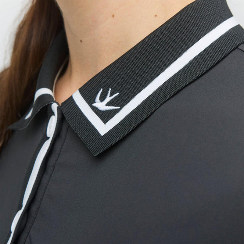 Womens Boxy Polo Navy/White