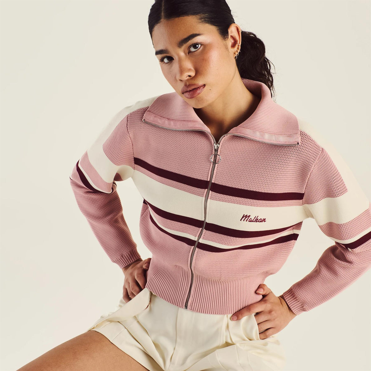 Womens Simona Zip Up Jacket Rose