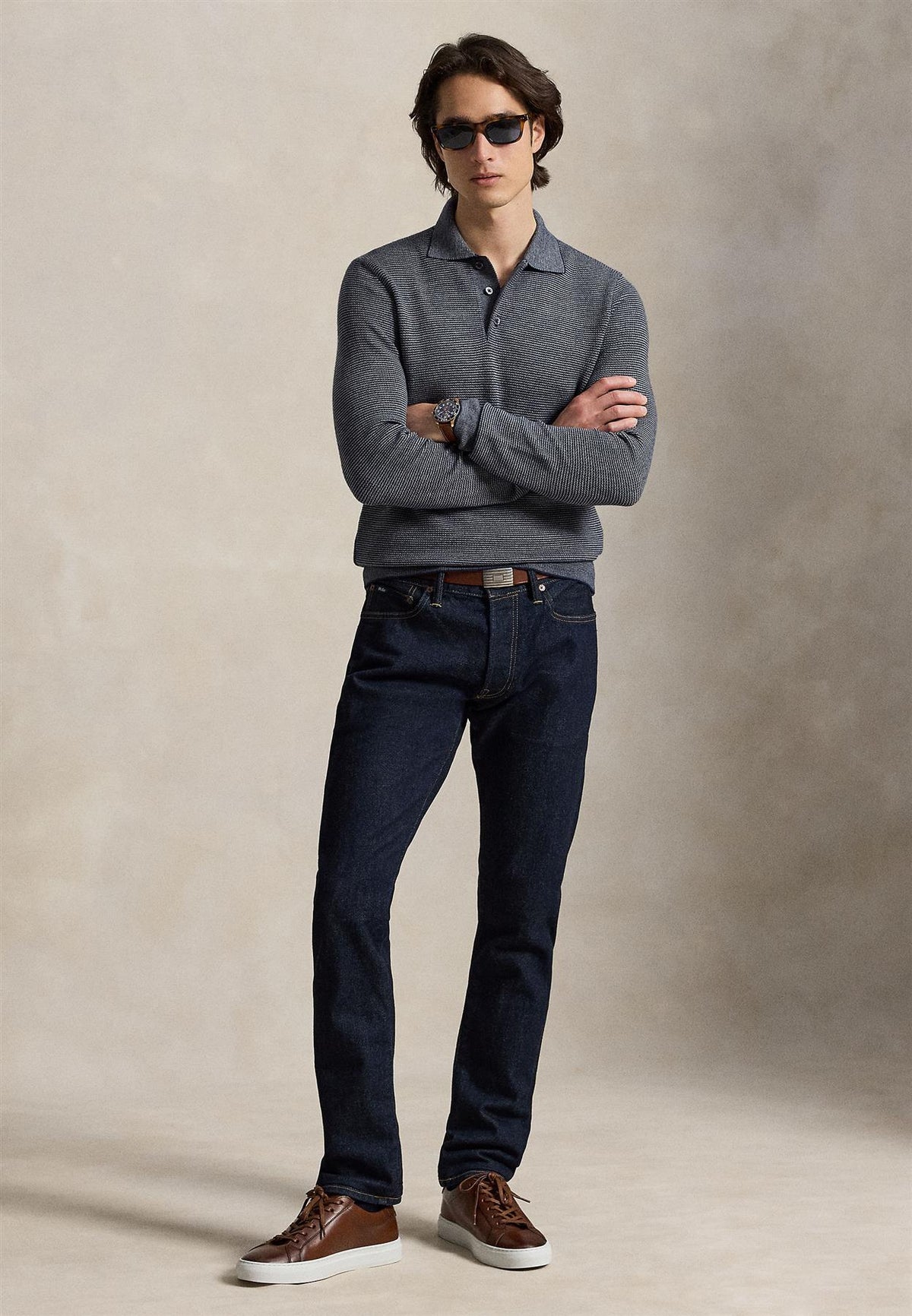 RLX Merino Coolmax Sweater Polo Navy Combo