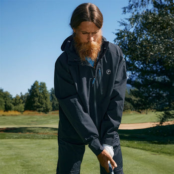 Malbon Golf Clark Hooded Rain Jacket Black | TRENDYGOLF USA