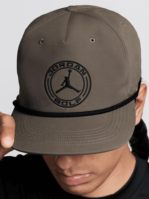 Jordan Pro Structured Dri-FIT Flat-Brim Golf Hat Olive Grey/Kelly Green/Black