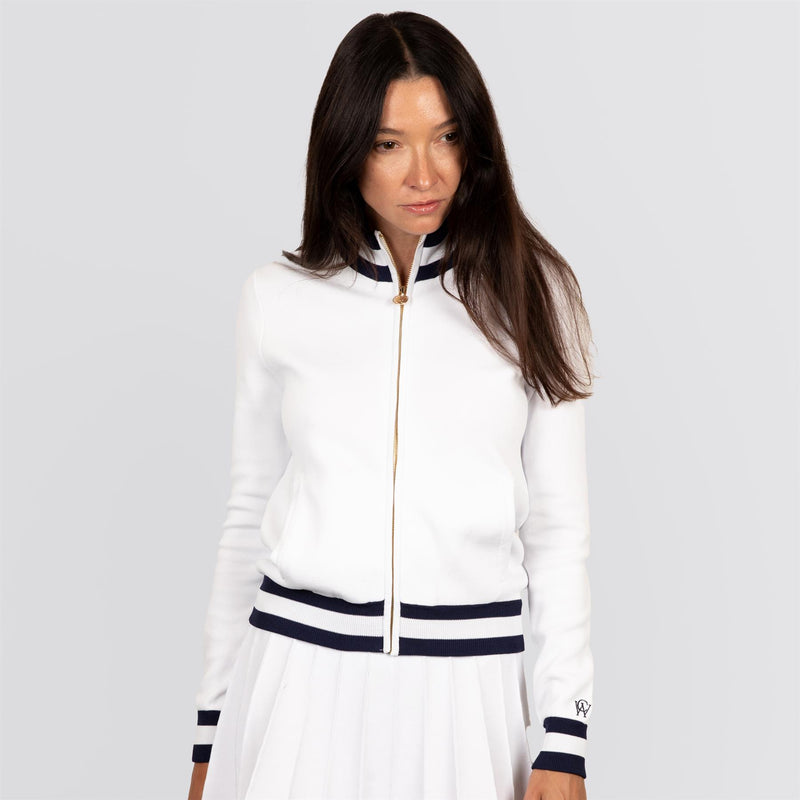 Womens Anne Cardigan White/Legacy Navy