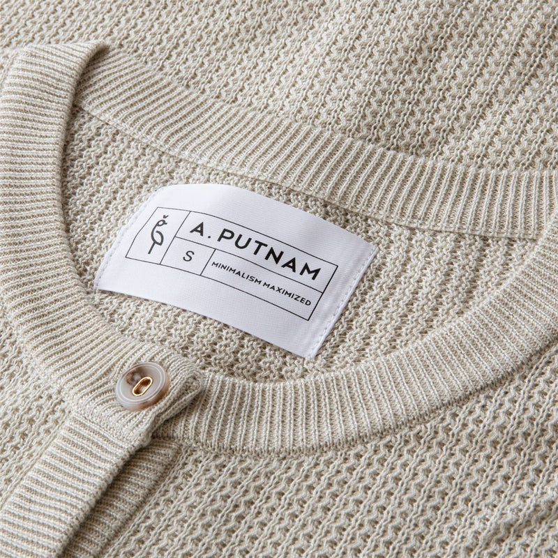 Womens Crochet SS Cardigan Silver Birch