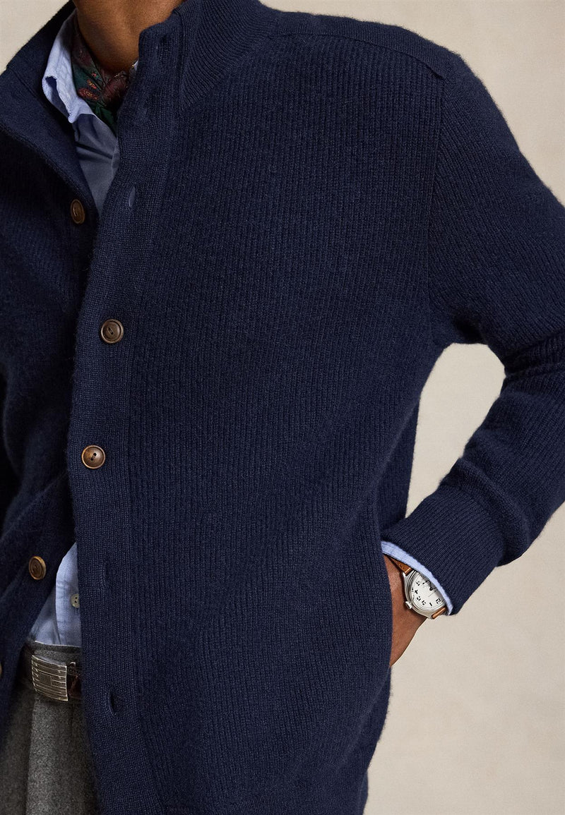 RLX Washable Cashmere Sweater Cardigan Refined Navy