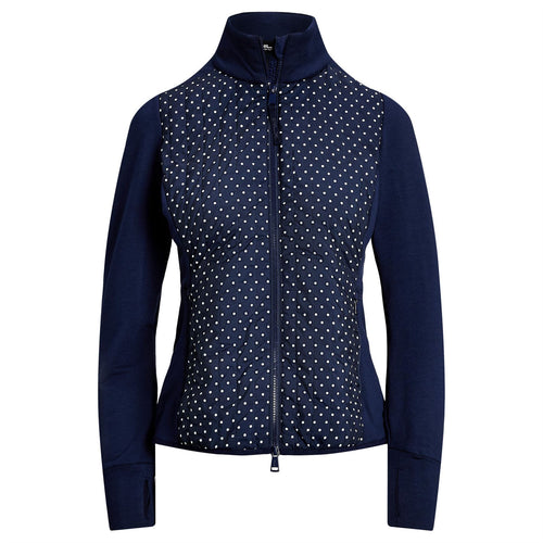 Womens RLX Full Zip Perforated Wool Jacket Refined Navy Polka Dot - SS25