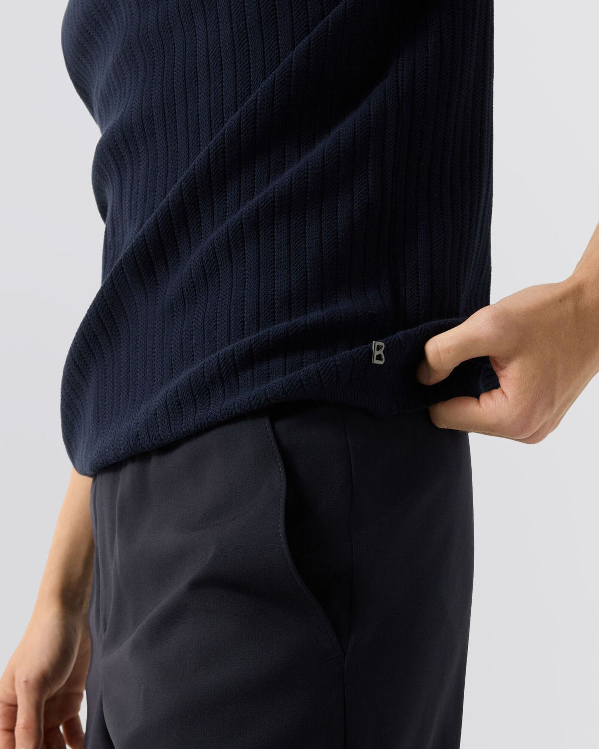 Tobias Knit Polo Navy