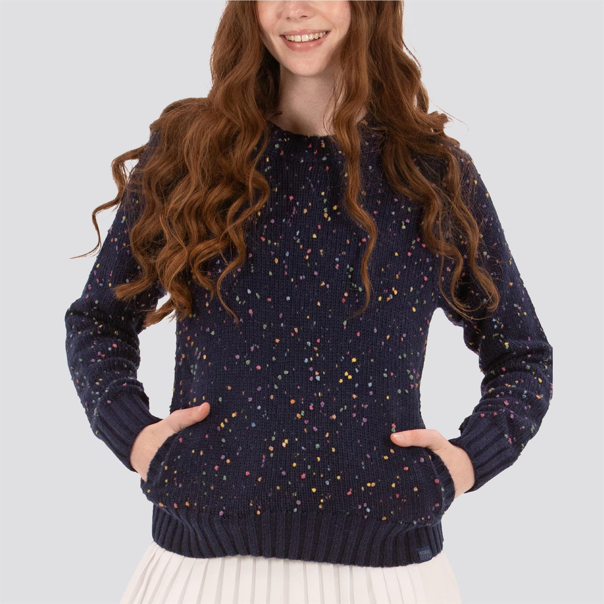 Womens Speckle Sweater Navy