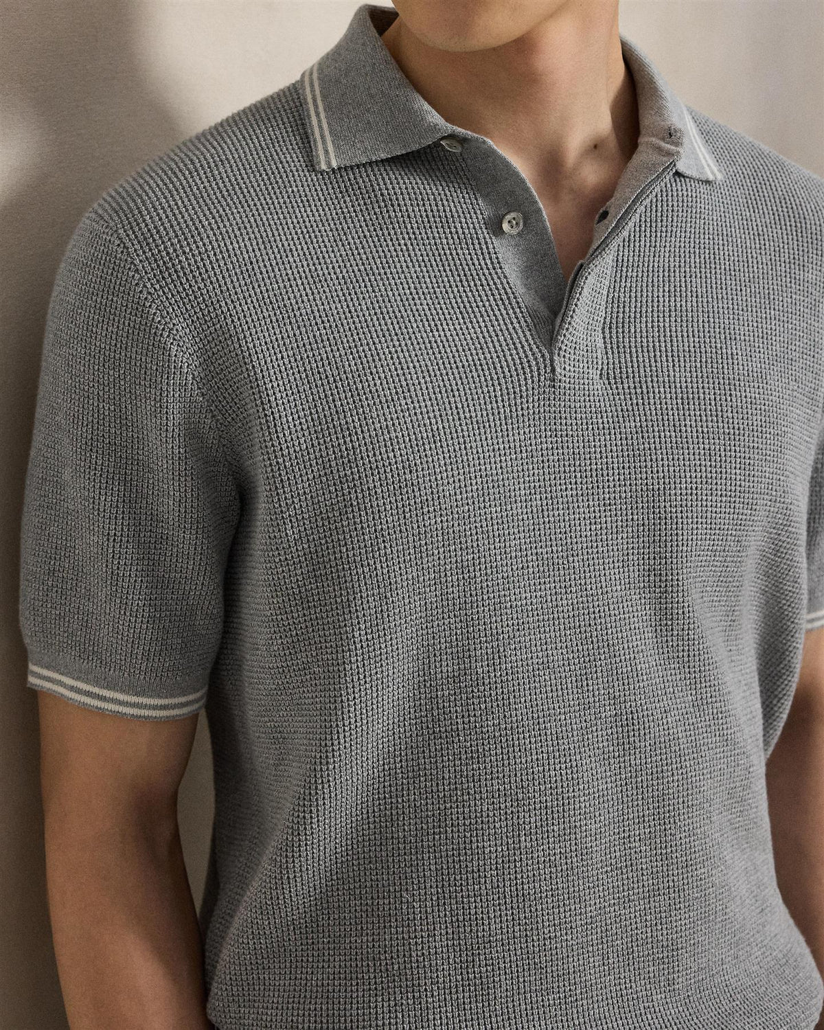 RLX Cotton Sweater Polo Spring Hthr/Stone Pebble