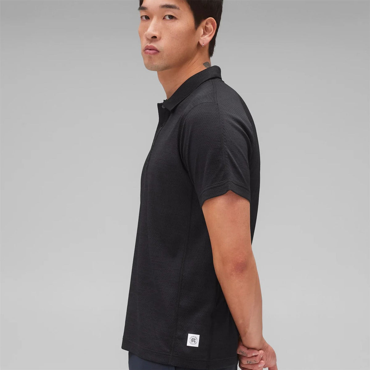 Solotex Mesh Tiebreak Polo Black