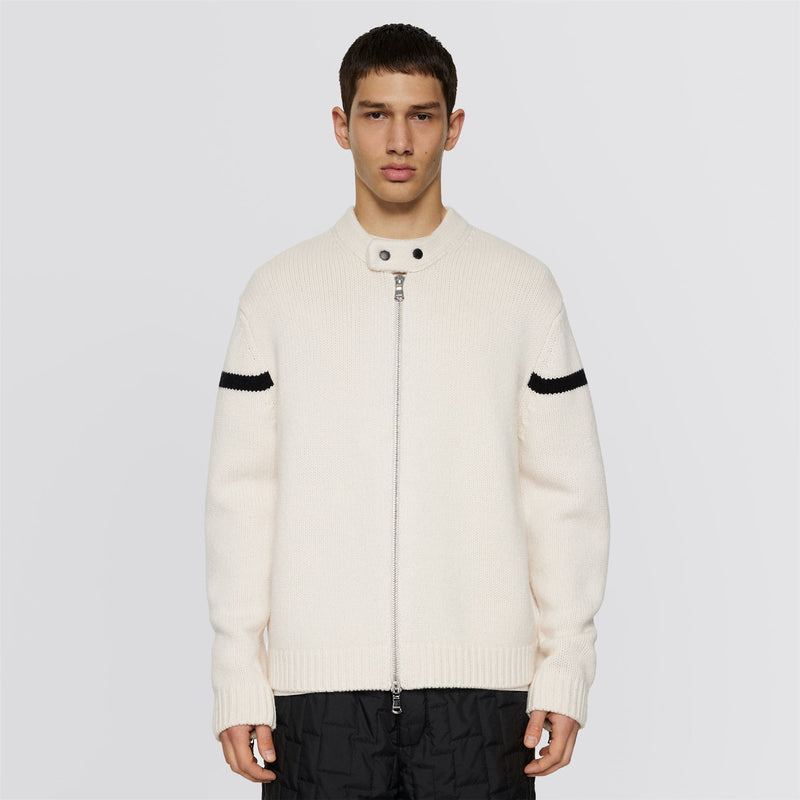 Kessler Biker Zip Knitted Jacket Moonbeam