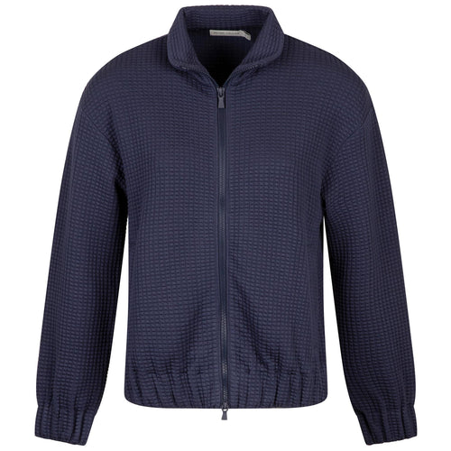 Womens Flora Knit Jacquard Full Zip Layer Navy - SS25