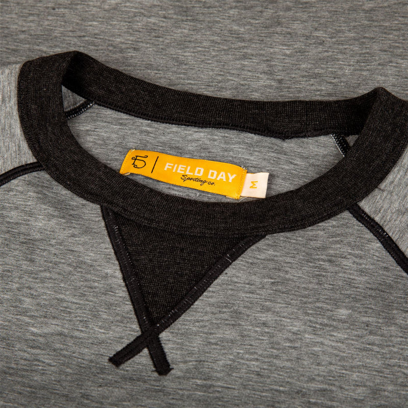 Hynds Raglan Crewneck Sweater Light Gray Heather/Charcoal