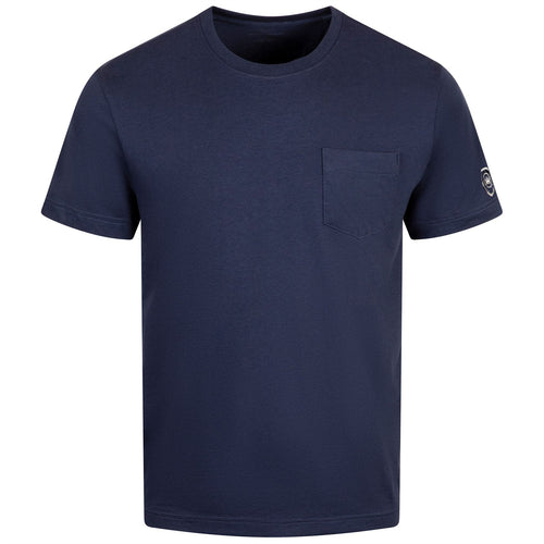 X TRENDYGOLF Camo Shield Crown Comfort Pocket Tee Navy - SS25