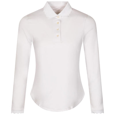 Womens Opal LS Stretch Jersey Polo White - SS24