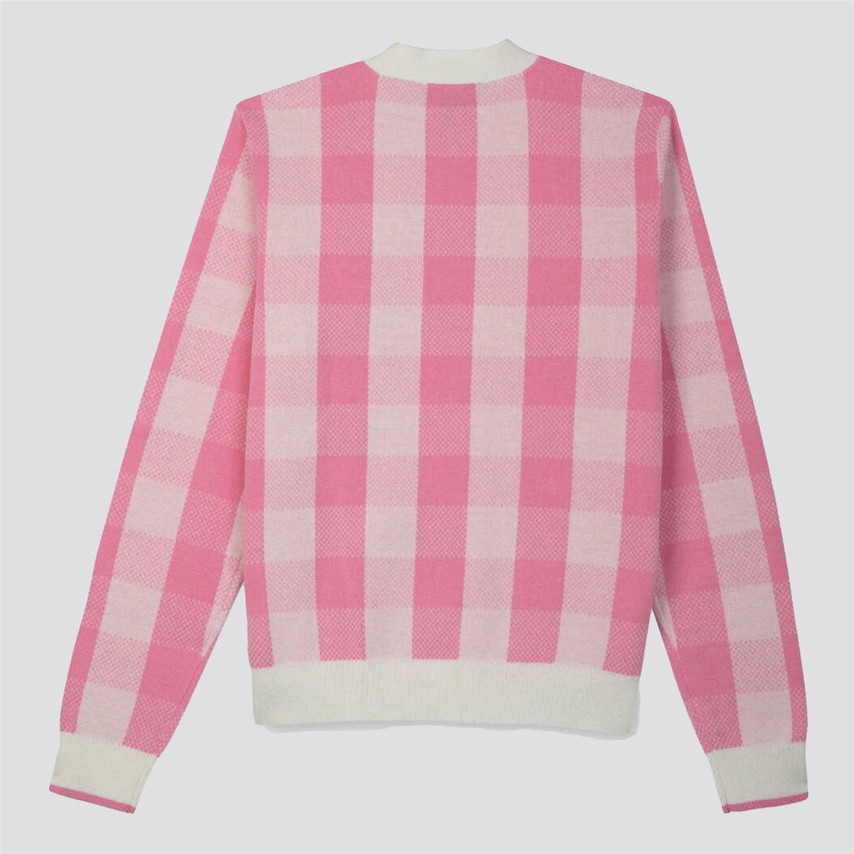 Womens Gingham Cardigan Pink