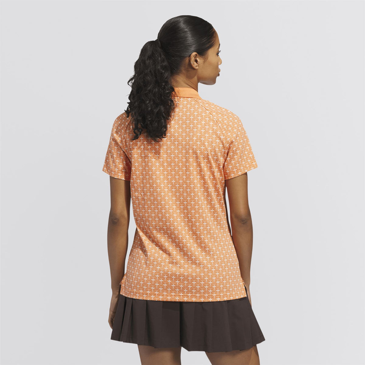 Womens Originals All Over Trefoil Polo Dusky Orange/Chalk White