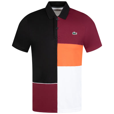 Regular Fit Tennis Polo Black/Bordeaux/White/Orange - AW23