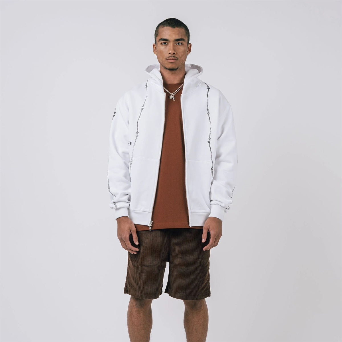 Everen French Terry Zip Hoodie White