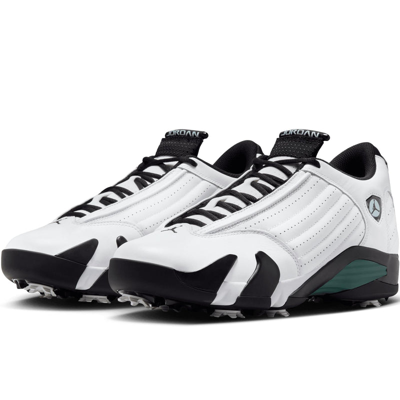 Air Jordan 14 Golf Shoes White/Oxidized Green/Black/Glacier Blue