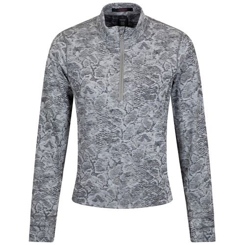 Womens Wolf Scales Jacquard Halley II Quarter Zip Sand Multi - SS25