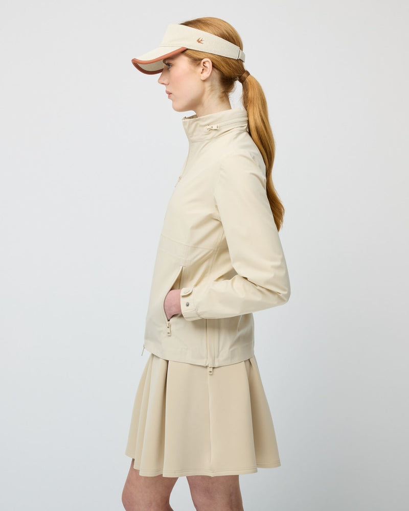 Womens Full Zip Rain Jacket Light Tan