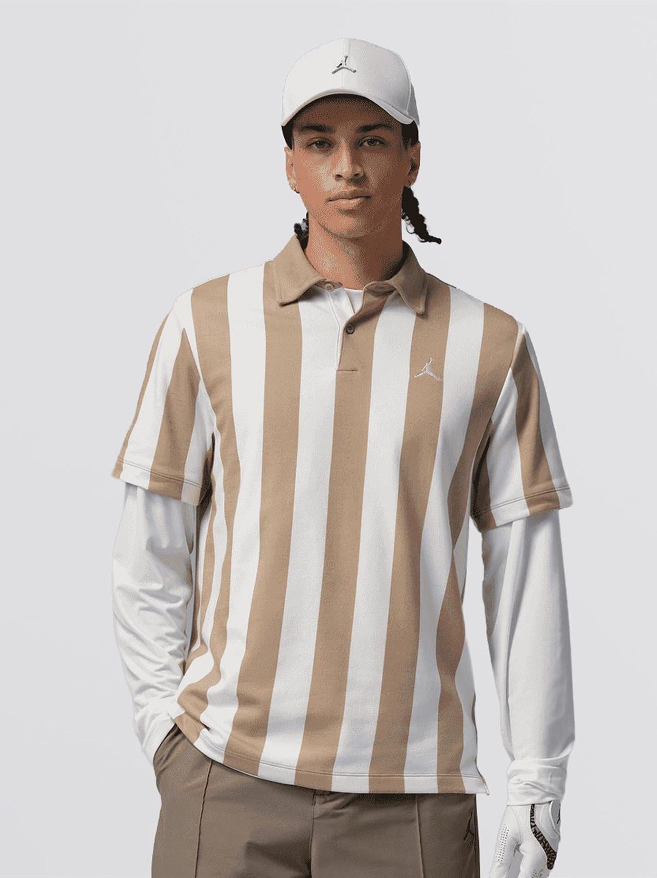 Jordan Dri-FIT Printed Golf Polo Khaki/Sail