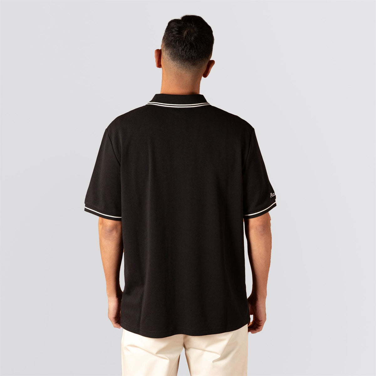 Fairway Applique Pique Polo Black