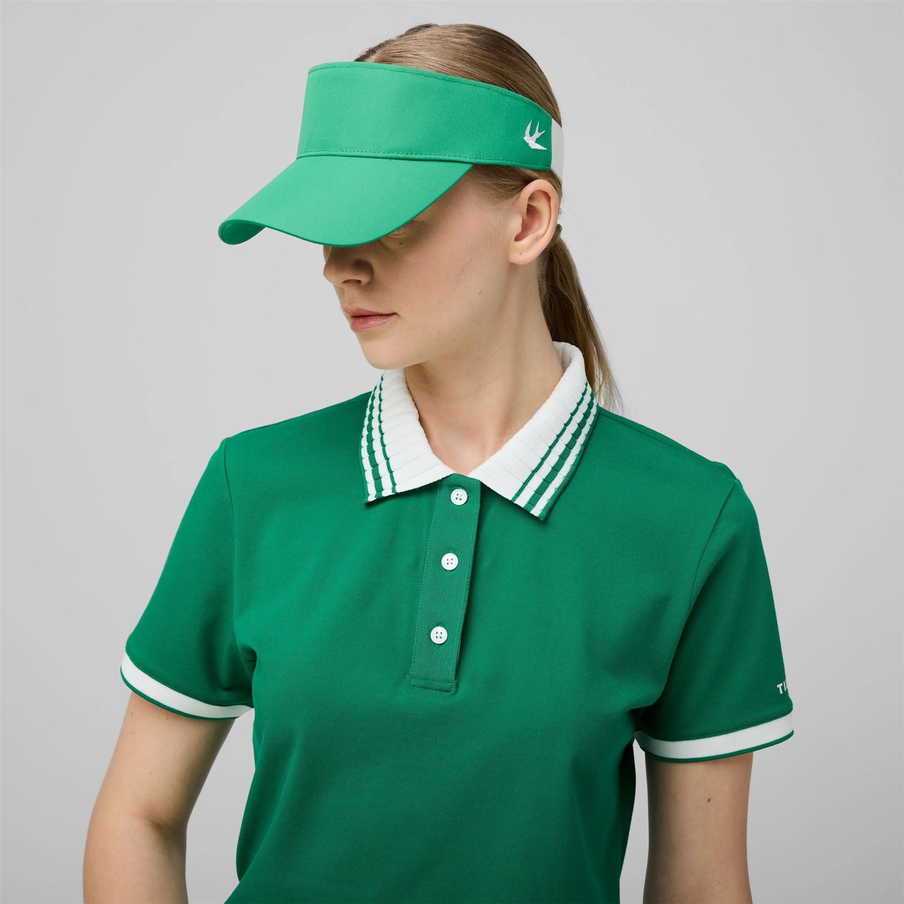 Womens Team Polo Sport Green/White