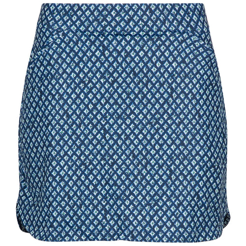 Womens Ocean Ikat Alice Petal Hem Skort Navy - SS25