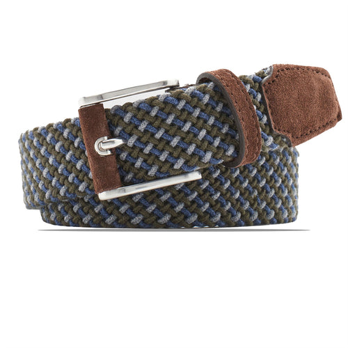 Crafted Multi-Color Woven Wool Belt Dark Olive - AW23