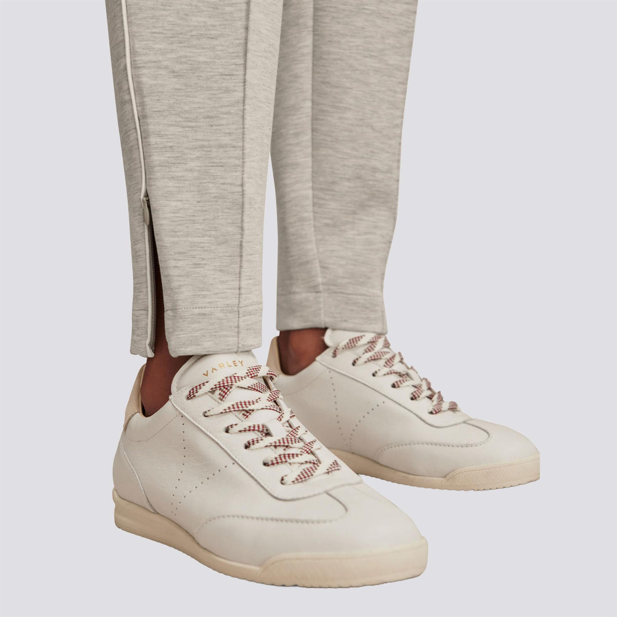Womens The Slim 27.5 Inch Pintuck Pants Light Grey Marl