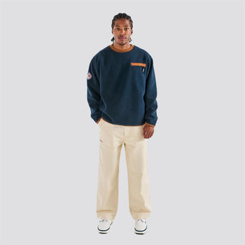Malbon Hudson Sherpa Crewneck Sweater Navy | TRENDYGOLF USA