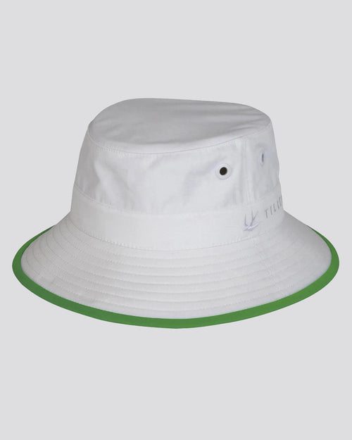 Womens Tilley Wide Brim Bucket Hat White/Green