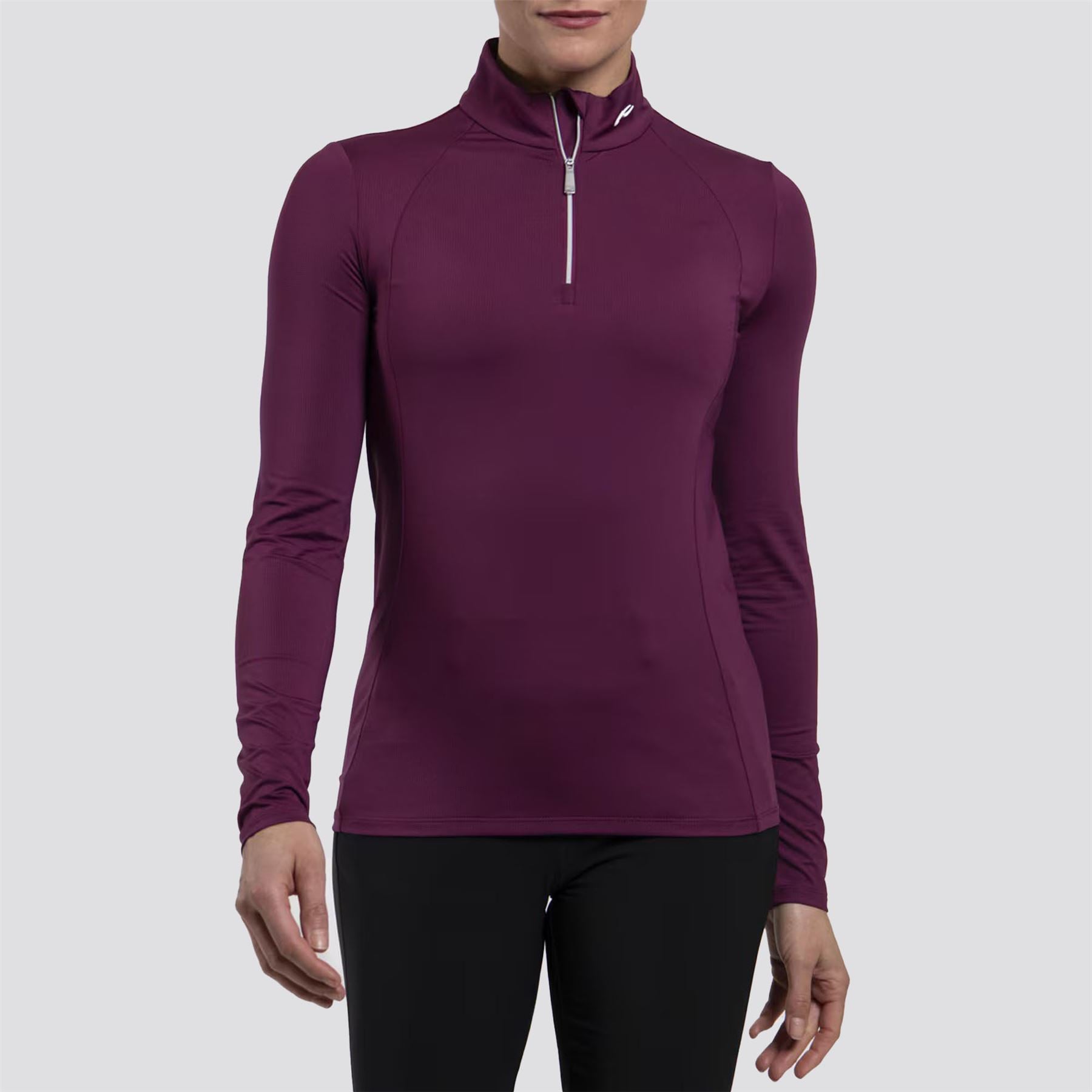 Womens Collagen Half Zip Mid Layer Deep Ruby