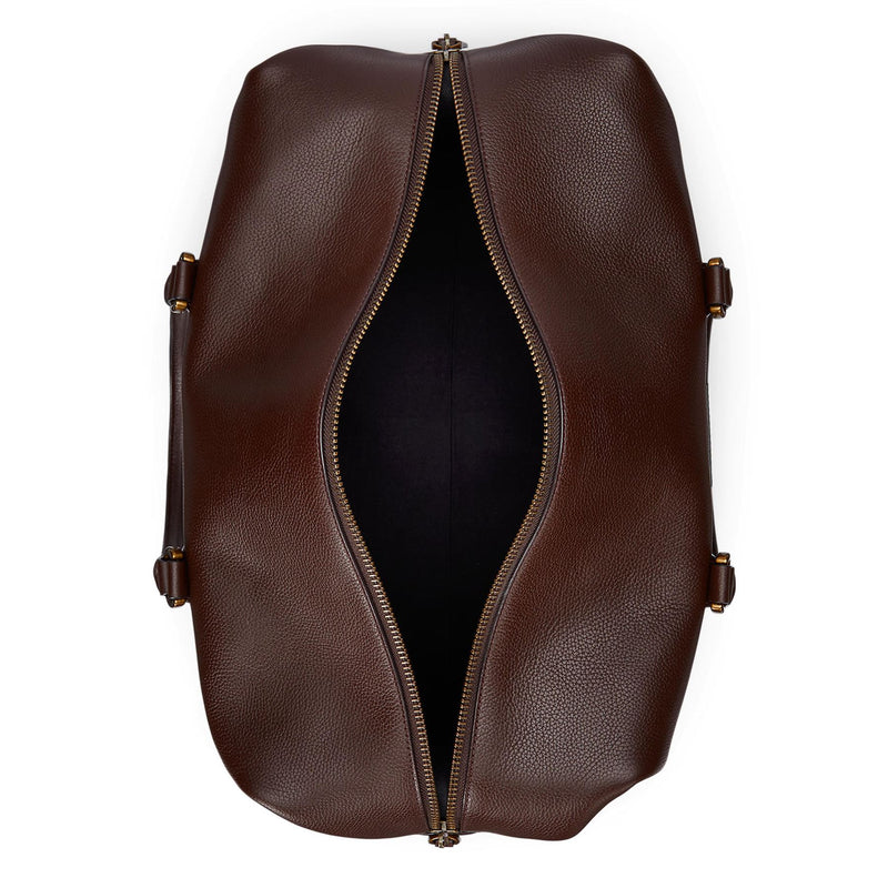 Polo Golf Pebble Leather Duffel Bag Dark Brown