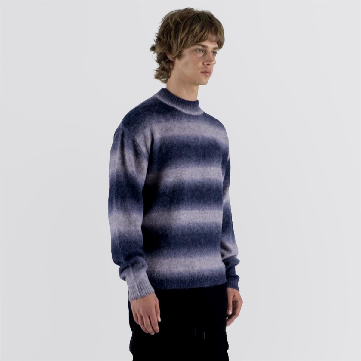 Cole Knit Mockneck Mohair Sweater Black