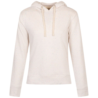 Womens Cotton Speckle Hoodie Off White