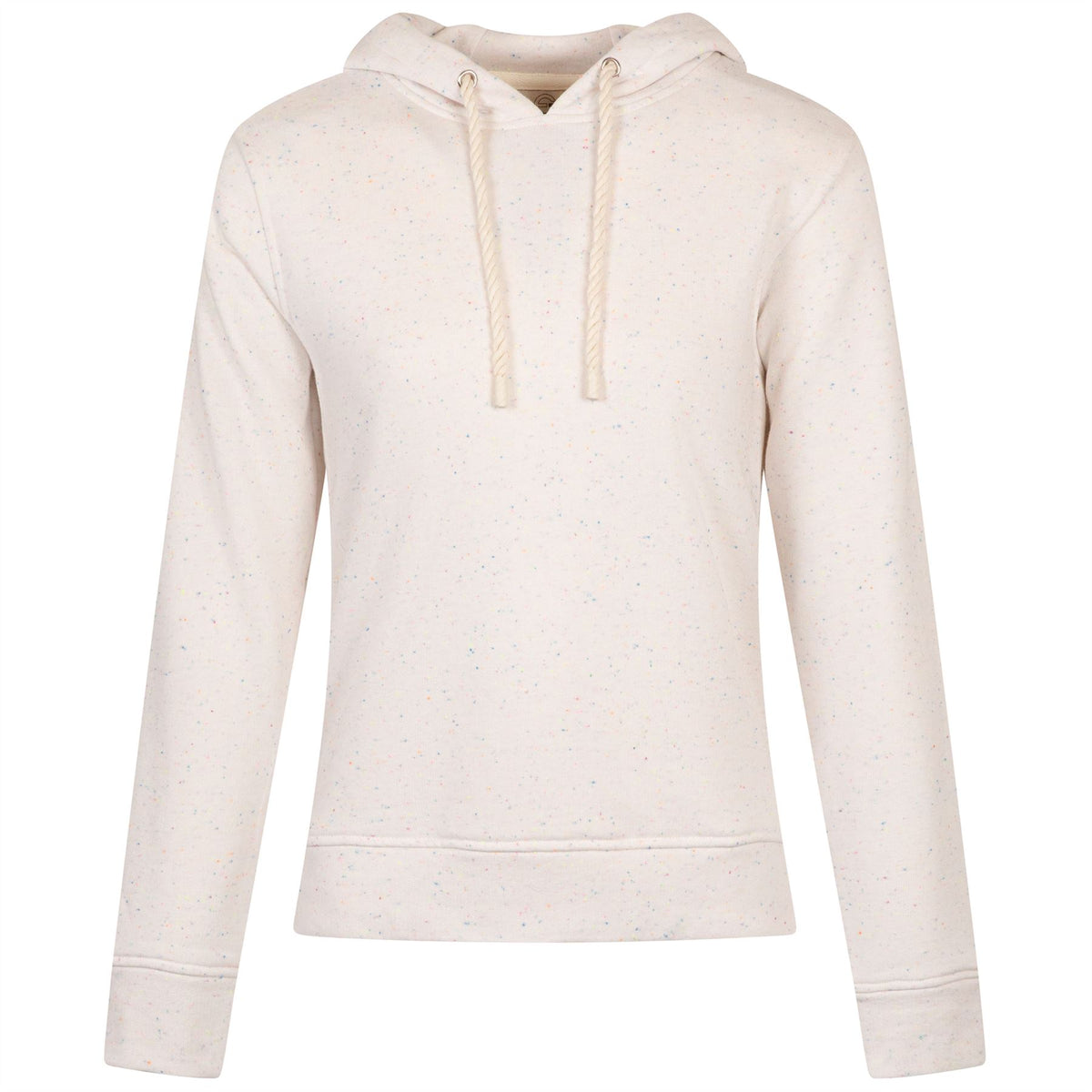 Womens Cotton Speckle Hoodie Off White