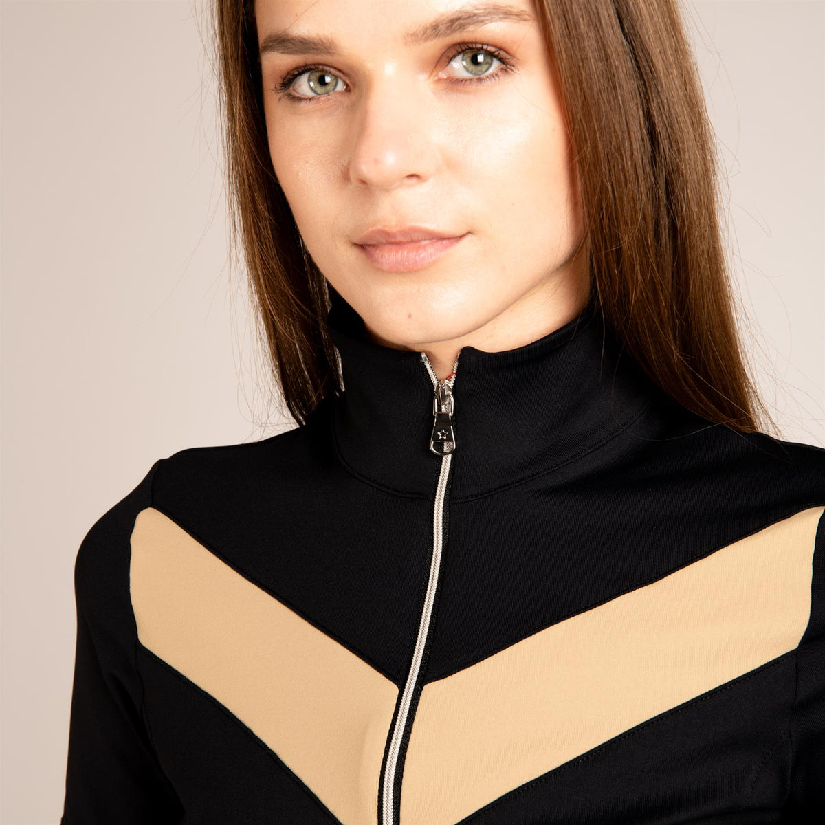 Womens The Carrie Short Sleeve Top Black/Khaki