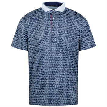 【GREYSON】ポロシャツ Mens Blue Migration Short Sleeve Polo - Performance Printed