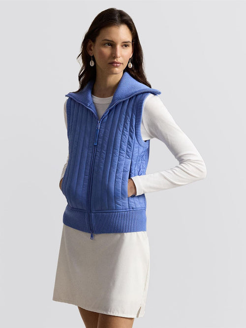 RLX Womens Wool Blend Sweater Vest Blue Mist