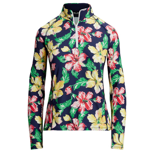 Womens RLX Quarter Zip Printed Mid Layer Iconic Hibiscus - SS25