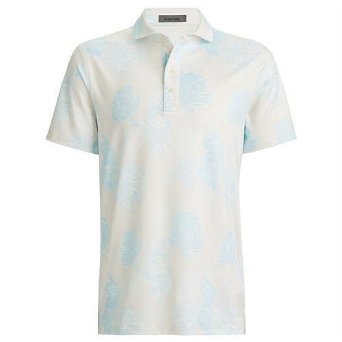 Stamped Floral Tech Jersey Polo Stone - AW24