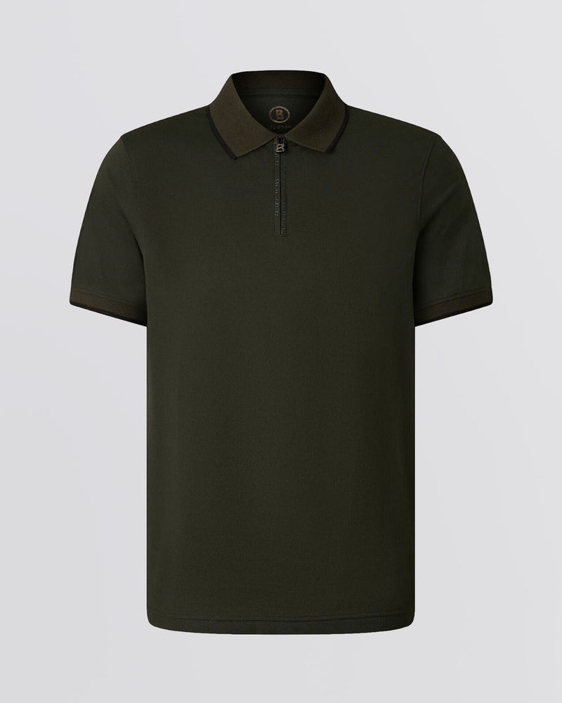 Timo-10 Zip Polo Shirt Kalamata Green