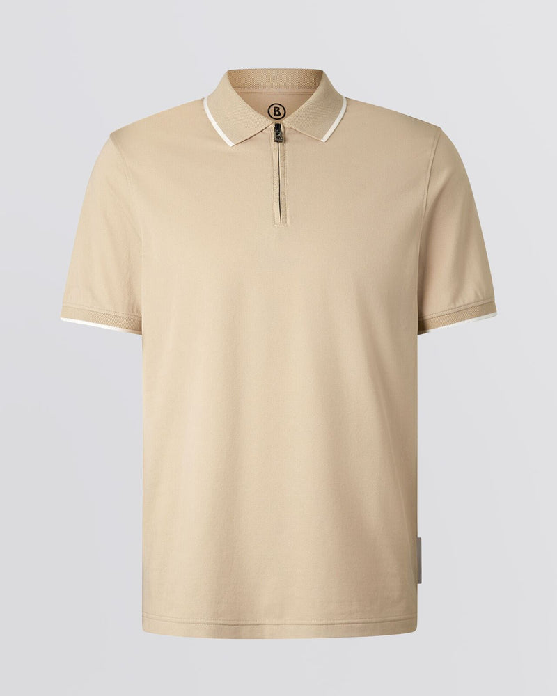 Timo-10 Zip Polo Shirt Biscuit