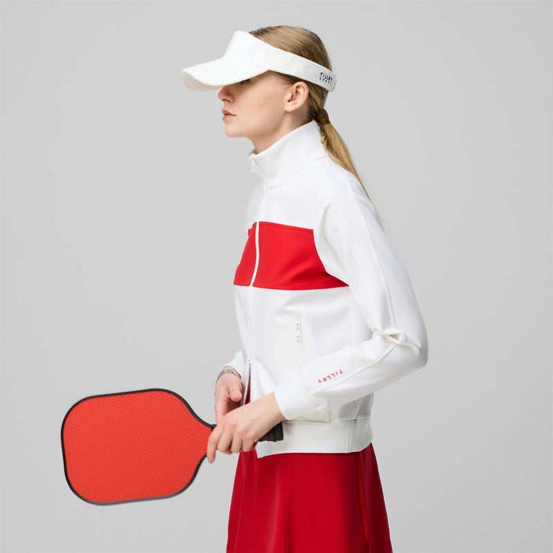 Womens Warm Up Jacket White/Sport Red