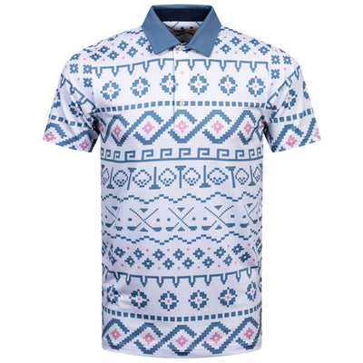 Fair Isle Print Polo White Glow/Blue Horizon
