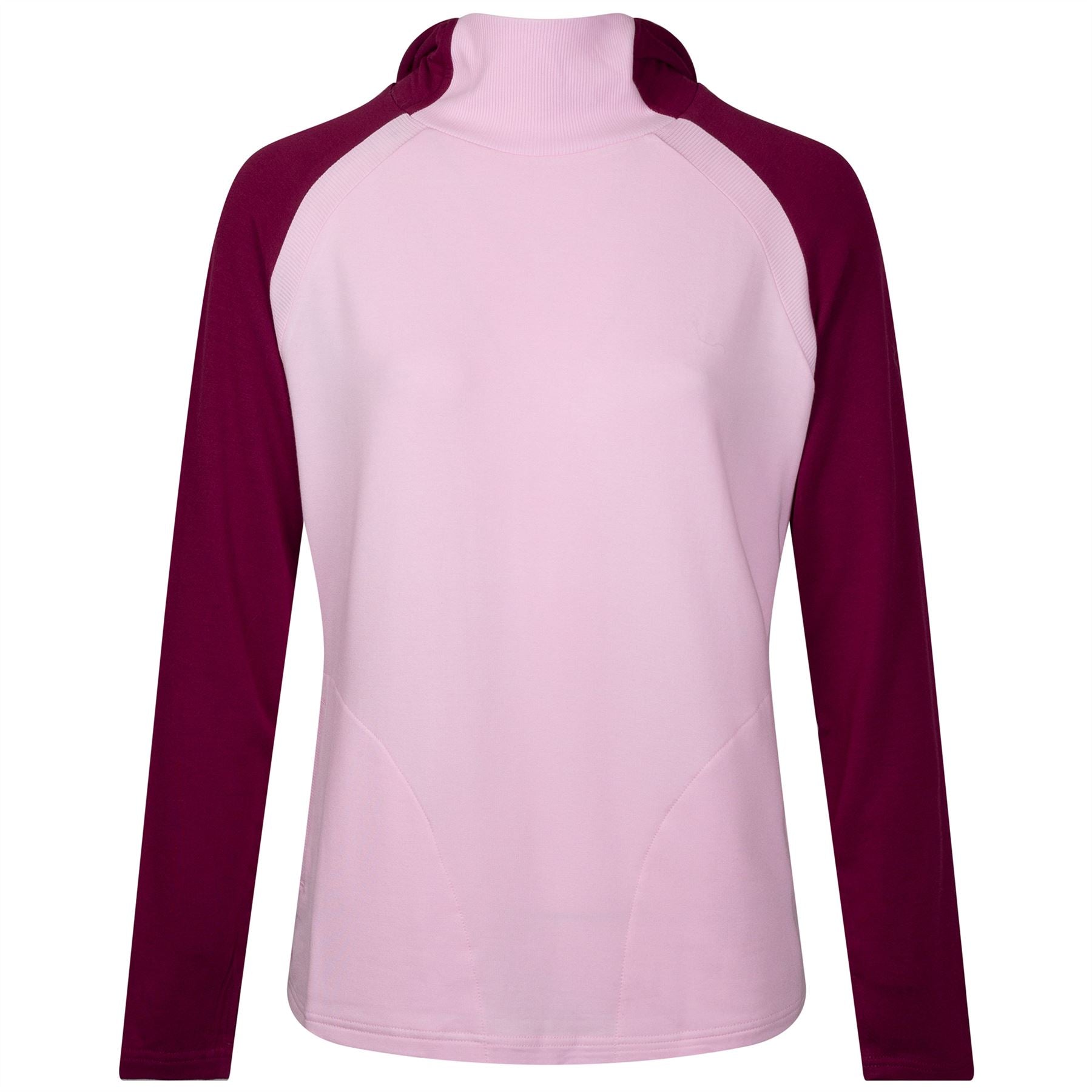 Womens Color Block Hoodie Fig/Pink