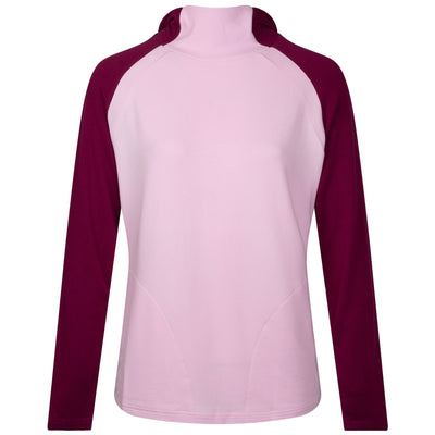 Womens Color Block Hoodie Fig/Pink - AW23