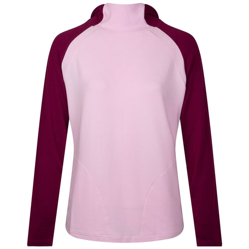 Womens Color Block Hoodie Fig/Pink